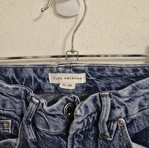Good American good good curve straight leg distressed jeans size 25 - Picture 7 of 9